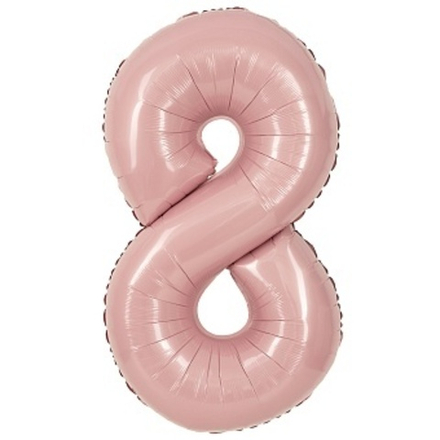 К 40" Цифра 8 Пыльная роза Сатин 100 см.