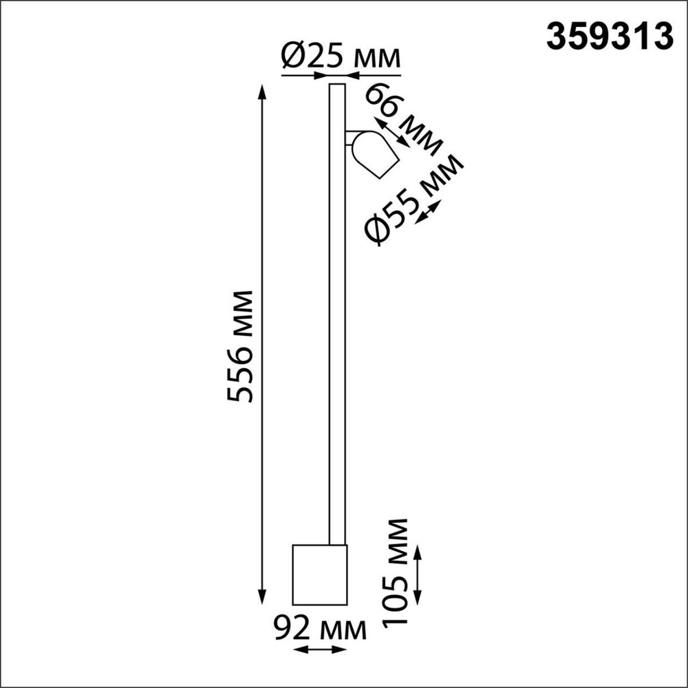 359313 OVER NT24 290 черный Светильник настенный диммируемый (выключатель) IP20 LED 7W+7W 4000K 220-240V FERMO