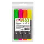 Набор текстовыделителей 4 шт., АССОРТИ, STAFF "College" STICK HL-497, линия письма 1-4 мм, 151501