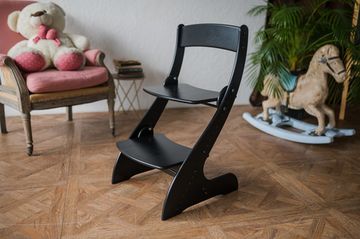 Расти стульчик «Павлин» для детей - Черный, Деревянный 49x47x85