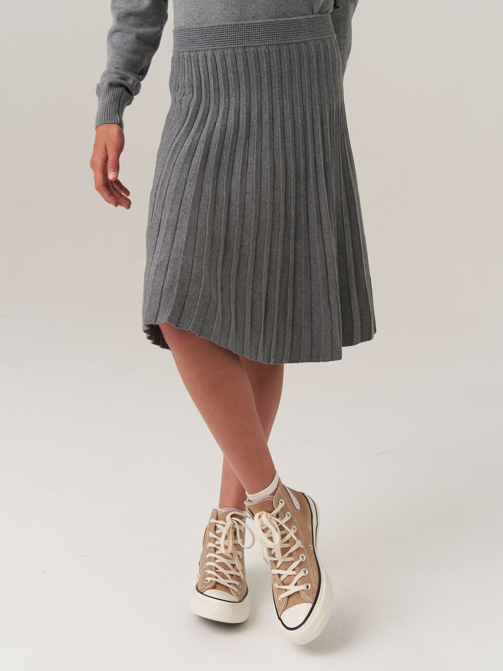 Юбка школьная для девочки AT883 серый