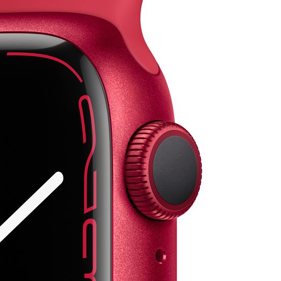 Apple Watch Series 7, 41 мм, корпус из алюминия красного цвета, спортивный ремешок (PRODUCT)RED