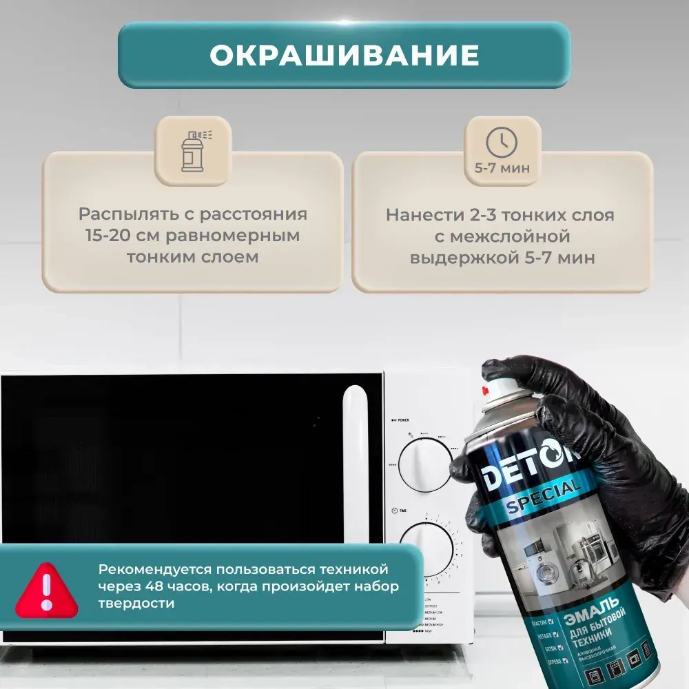 DETON SPECIAL  Аэрозольная эмаль алкидная для Бытовой техники Белая 520 мл