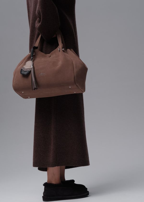 Замшевая сумка Vasilisa DBR 31210 серо-коричневый