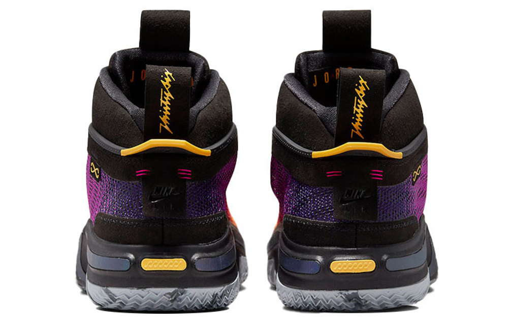 Jordan Air Jordan 36 PF "Sunset" Sunset Shock Relief Anti-Slip High Help Real-Time Basketball Shoes Same Black Purple Orange Domestic Version