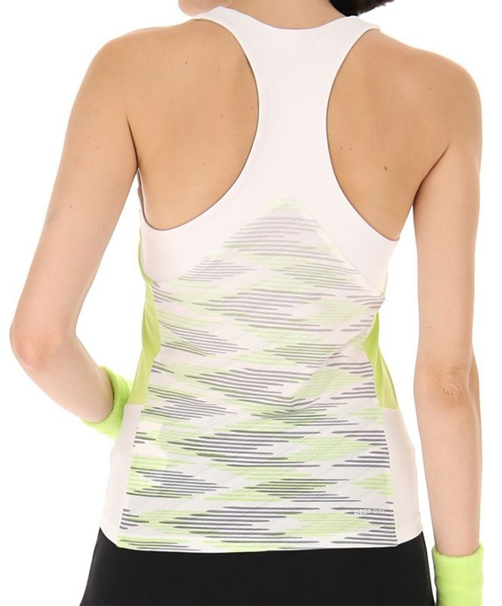 Женский топ теннисный Lotto Tech W и - D4 Tank - bright white/sharp green