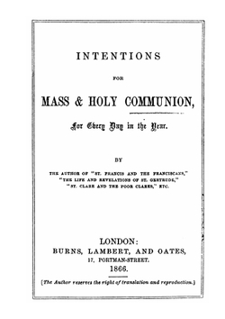 Intentions for Mass & Holy Communion. For Every Day in the Year | Unknown