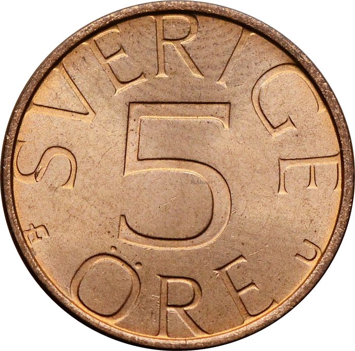 5 эре 1976-1984 Швеция