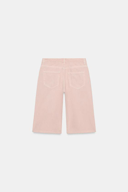 ZARA ДЖИНСОВЫЕ ШОРТЫ СО СРЕДНЕЙ ПОСАДКОЙ — ZW COLLECTION, РОЗОВЫЙ