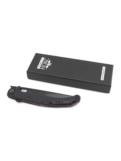 Складной нож НОКС Аватар М Red-Black 334-709404 на подшипниках c клинком из стали D2, рукоять G10