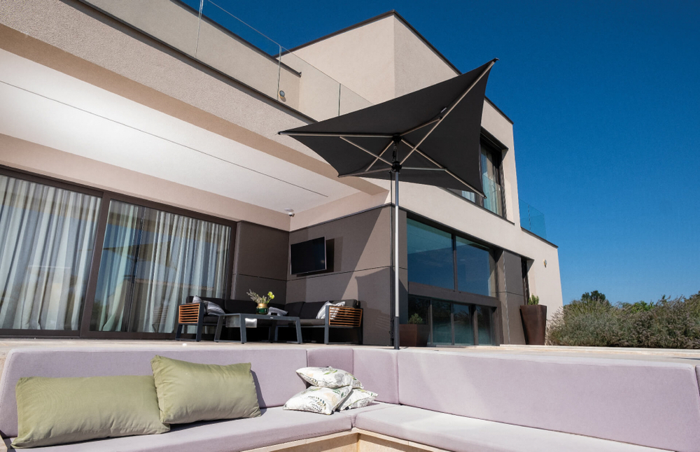 Зонт-парусник 2х2 м Scolaro Vela Titanium, титан, антрацит