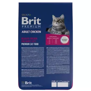 Сухой корм Brit Premium Cat Adult Chicken с курицей для взрослых кошек