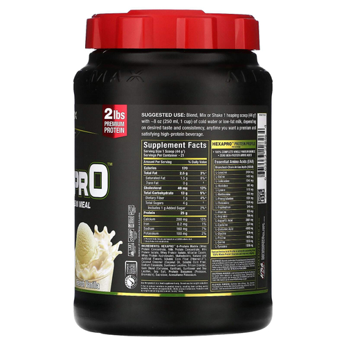 ALLMAX, Hexapro™, высокопротеиновый нежирный рацион, французская ваниль, 907 г (2 фунта)