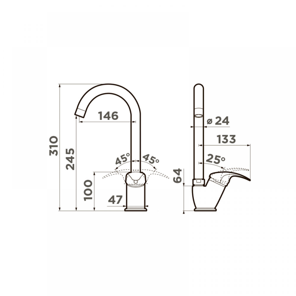 Кухонный смеситель Omoikiri Umi-AB