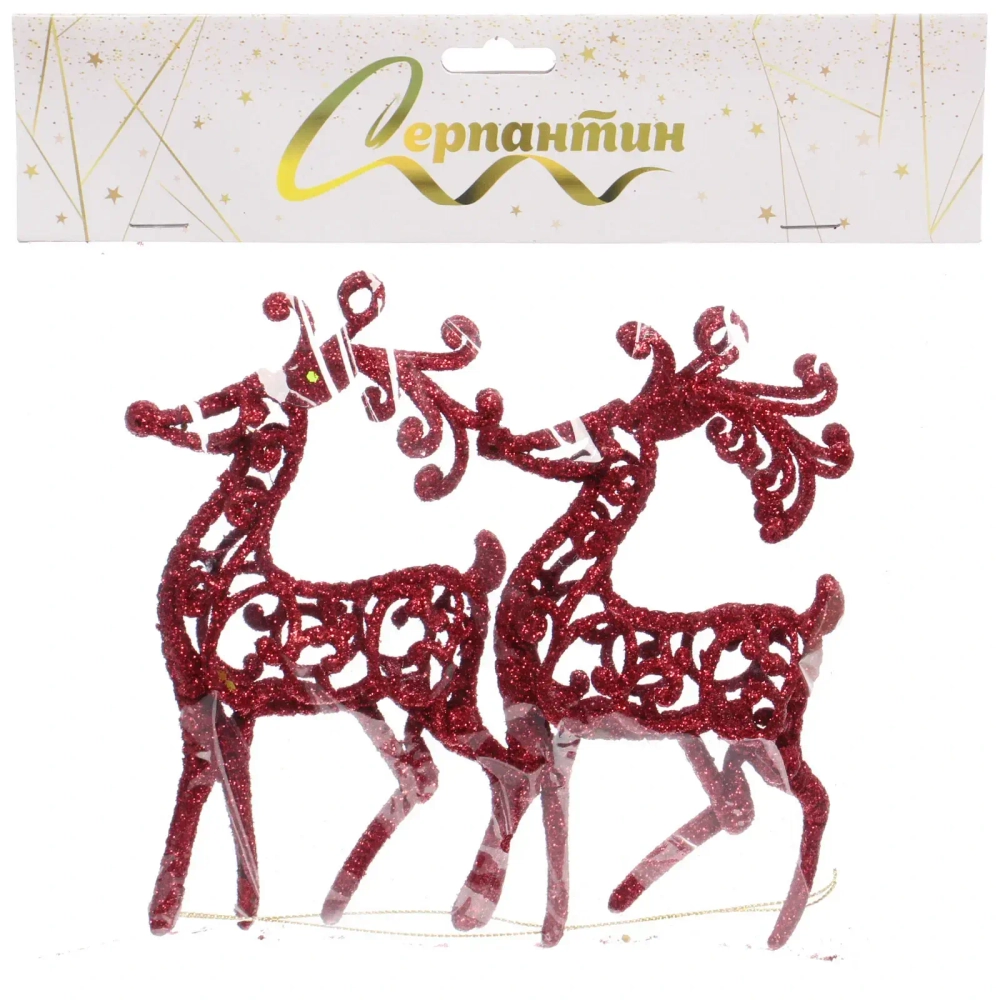 Подвеска «Волшебные рога» 10 см (набор 2 шт), красный