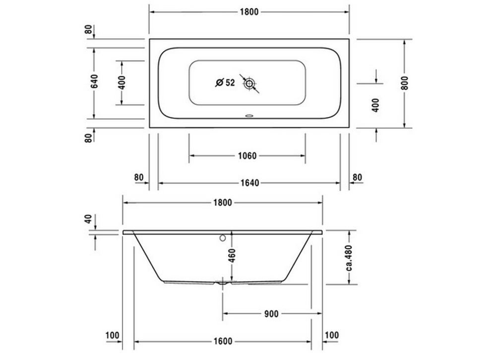 Ванна встраиваемая Duravit Happy D2 190x90 700315 00 0 00 0000