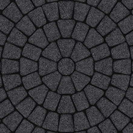 Тротуарная плитка КЛАССИКО (круг) - Стоунмикс Черный, комплект из 3 видов плит