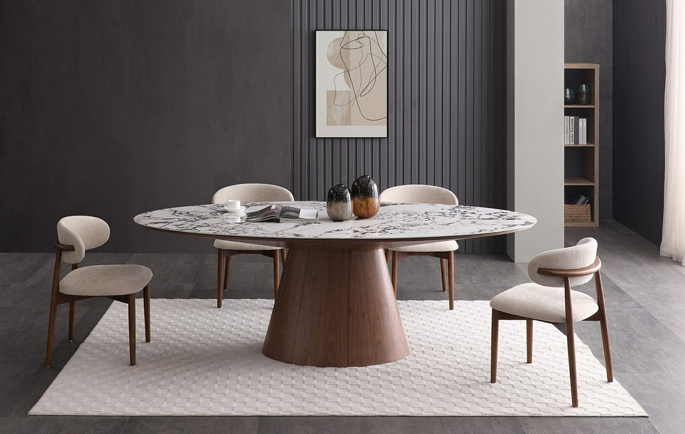 Стул DC096 бежевый/орех