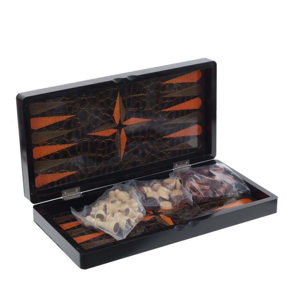 GAEM Игра настольная 3 в 1 (шахматы, шашки, нарды), L40 W20 H6 см