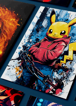 Картина на стену на металле от MetallSubArt "Пикачу"