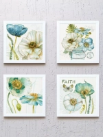 Картины на стену интерьерная на холсте 4 шт, 23*23 см