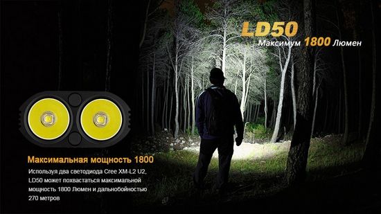 Фонарь Fenix LD50, Cree XL-L2 U2, 1800 люмен