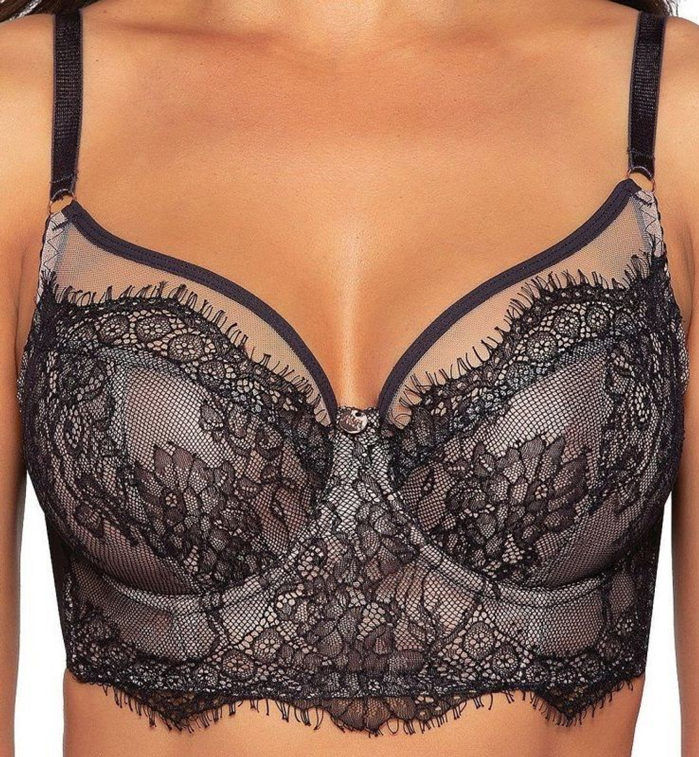 Бюстгальтер с широким поясом и мягкой кружевной чашкой Cold Espresso (Размер: 90C) (Цвет: коричневый)