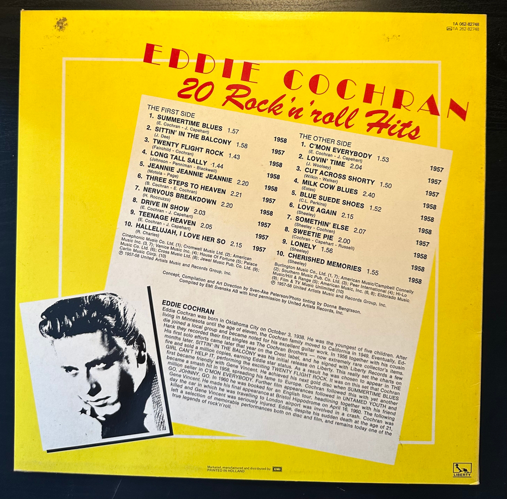 Eddie Cochran - 20 Rock 'n' Roll Hits (Голландия)