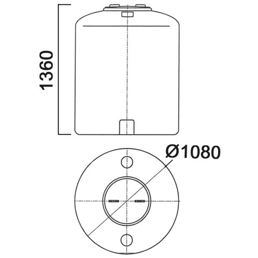 Емкость Анион цилиндрическая с дыхательным клапаном 1140 л. вертикальная (1080x1080x1360см;синий) - арт.559387