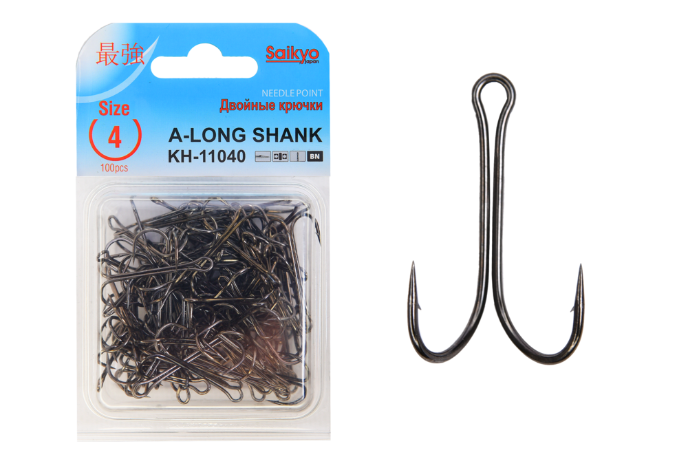 Крючки Saikyo двойн.Long Shank KH-11040  BN № 4 (100шт)