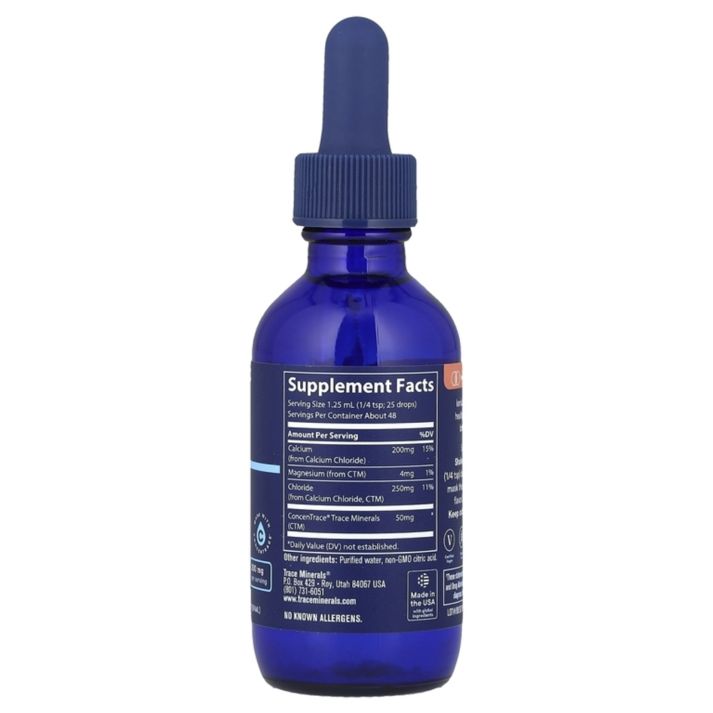 Trace Minerals Ionic Calcium 200 mg 59 мл , Кальций