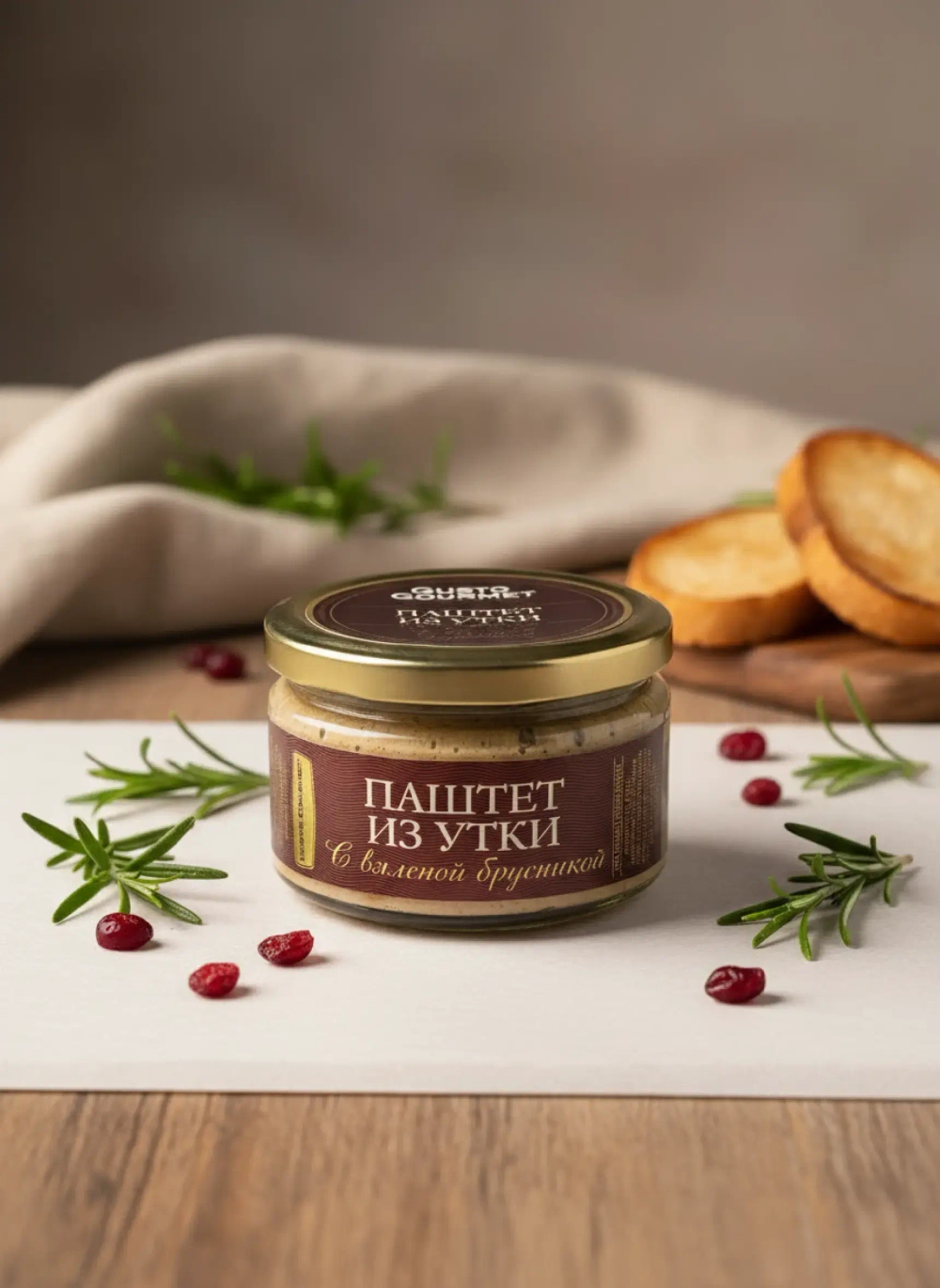 Паштет из утки с вяленой брусникой