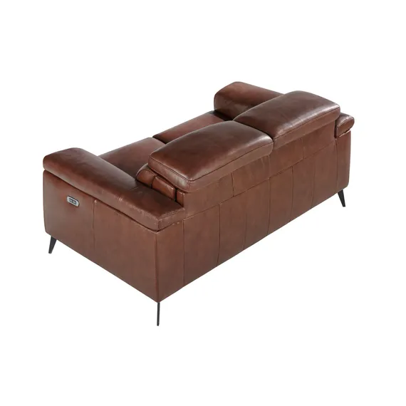 Двухместный диван с реклайнером Angel Cerda 5319-2P, коричневая кожа