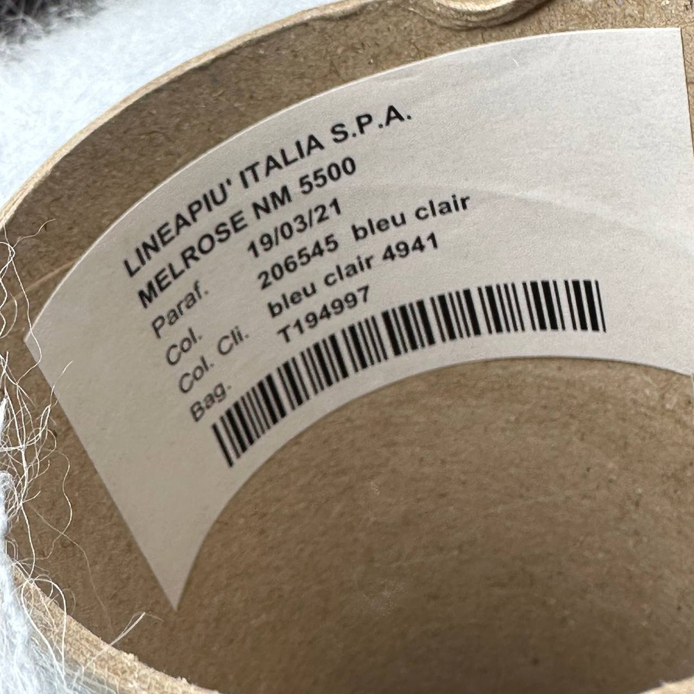 MELROSE - Lineapiu'; 71% альпака Superfine, 4% меринос, 22% п/а, 3% эластан; 550м/100гр; col.206545 Bleu Clair , цвет: голубой