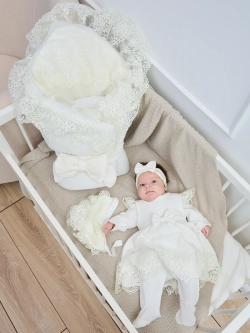 Конверт на выписку зима для новорожденных девочек