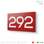Номер на дверь 292, табличка на дверь для офиса, квартиры, кабинета, аудитории, склада, красная 120х70 мм, Айдентика Технолоджи