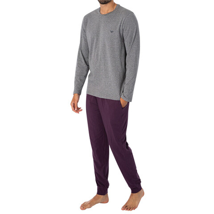 Мужская пижама серая толстовка, фиолетовые штаны Emporio Armani 111789_4F720 15449