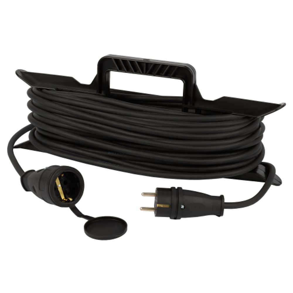 Удлинитель силовой ЭРА GREEN LINE FR-KG-20m-3x2,5-IP44 на рамке 1 гнездо с крышкой с заземлением 20м КГ 3x2.5мм2 IP44 | Силовые удлинители