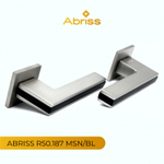 Ручка цинковая на тонком квадратном основании ABRISS R50.187 MSN/BL (Сатин/Черная вставка)
