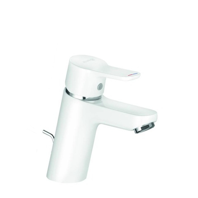 Смеситель для раковины Kludi Pure&Easy 70 однорычажный, c донным клапаном, белый (373829165)