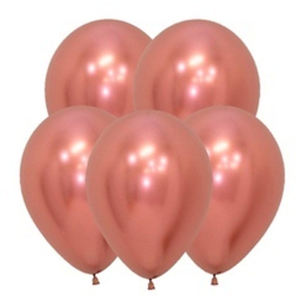 Шар (12"/30 см) Reflex, Зеркальный блеск, Розовое золото (968), хром 12 шт.