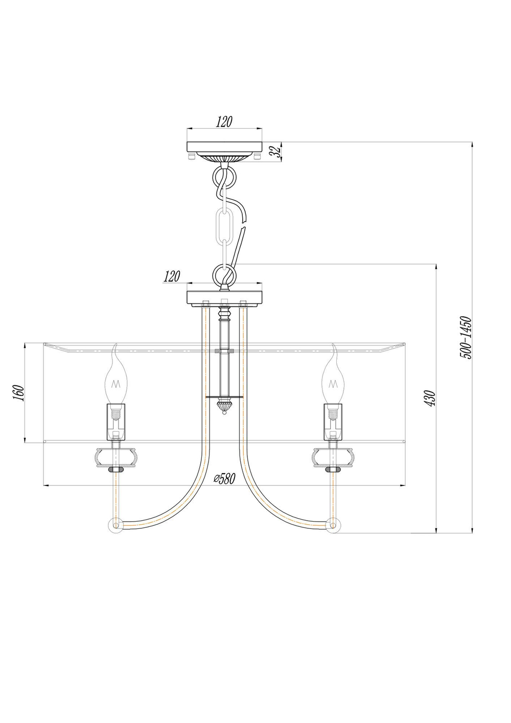Люстра подвесная Maytoni Roma ARM006PL-06G
