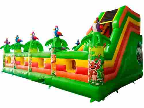 Коммерческий надувной батут "Джунгли" с горкой, 10*6*4.5 м