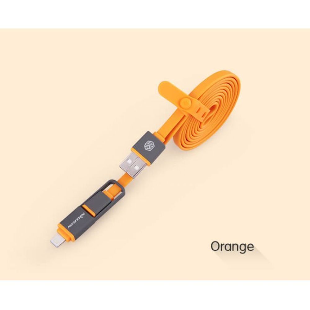 USB cable (2 в 1) Lightning/micro 1m (Safe/Speed )(А3) orange