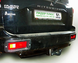 Фаркоп(прицепное) Лидер-Плюс для MITSUBISHI PAJERO SPORT 1998-2008 с нерж. пластиной (паспорт и сертификат в комплекте, без электрики)M107-F(N)
