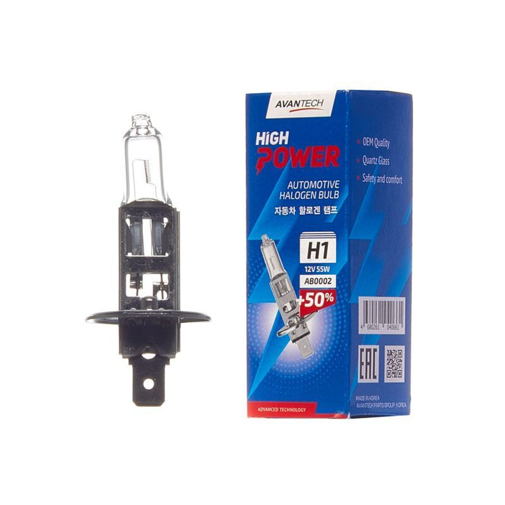 Лампа головного света Avantech H1 12V 55W AB0002