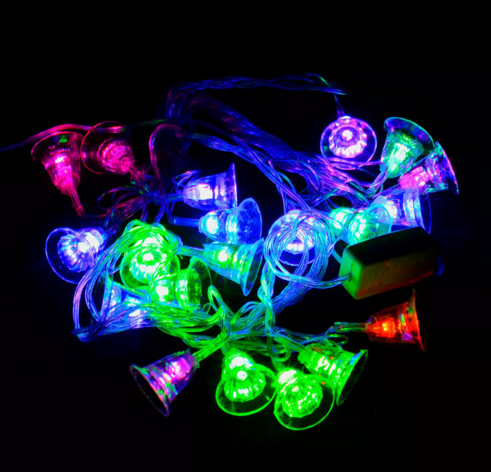 Гирлянда нить LED "колокольчик" RGB 40L (4м) П/П разноцвет.