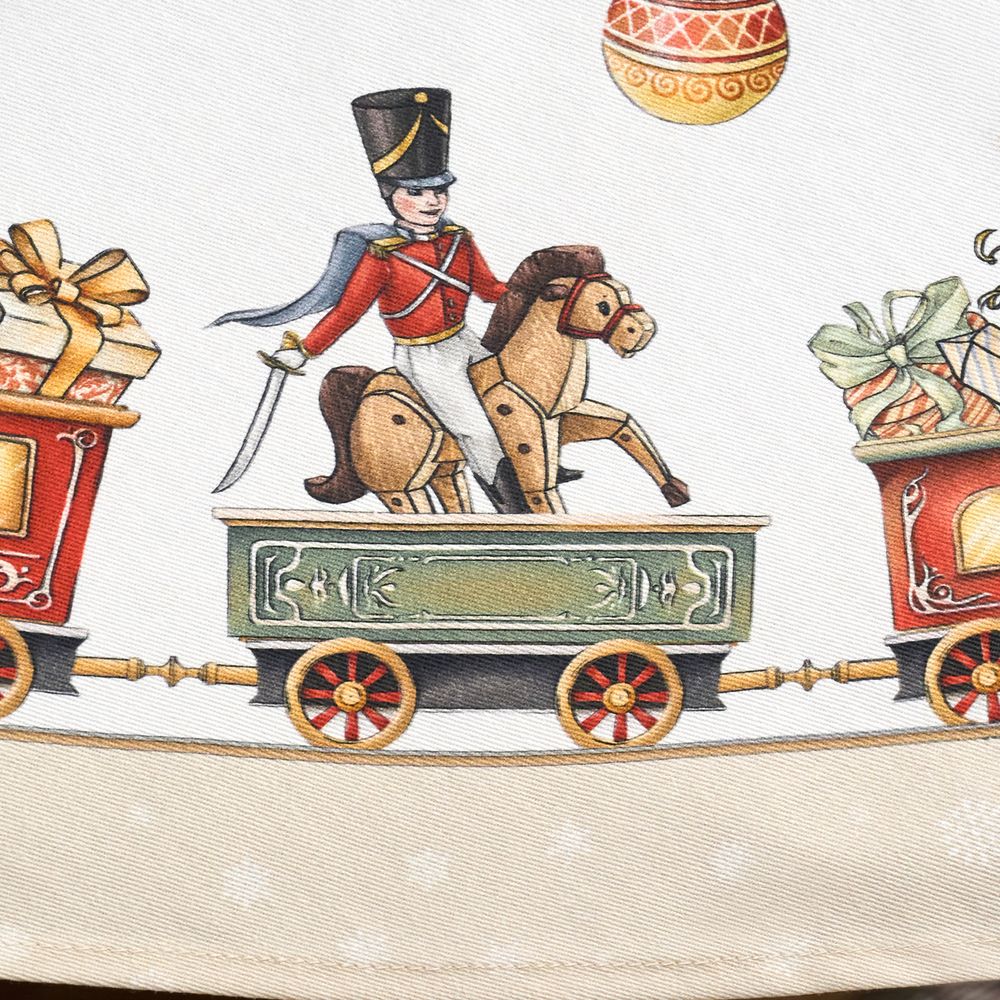 СКАТЕРТЬ КРУГЛАЯ "ЩЕЛКУНЧИК" ,190СМ ,БЕЖЕВЫЙ , 100%ХЛОПОК , ТВИЛ