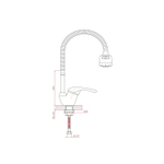 Смеситель для кухни 40к CN4303 CRON гибкий излив, п/гайку, боковая, ХРОМ