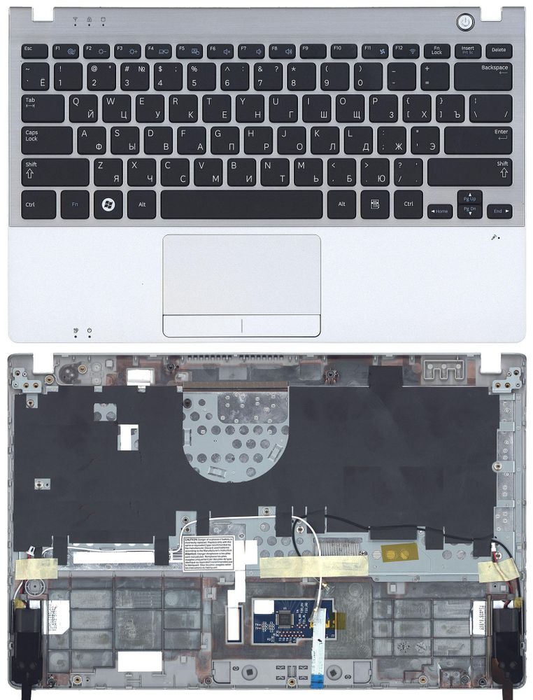 Клавиатура (BA75-03263C) для ноутбука Samsung NP350U2A, NP350U2B Series (Black-Gray, с topcase)